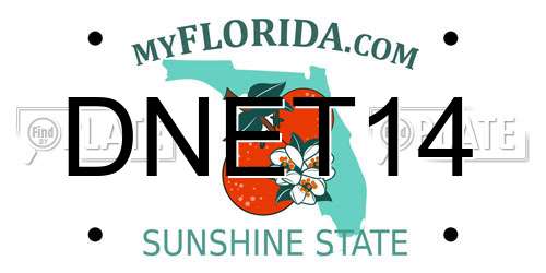 DNET14 Florida License Plate