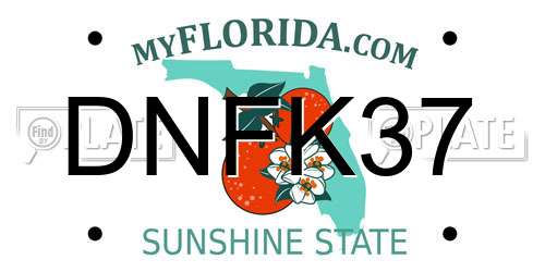 DNFK37 Florida License Plate