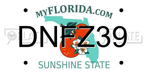 DNFZ39 Florida License Plate