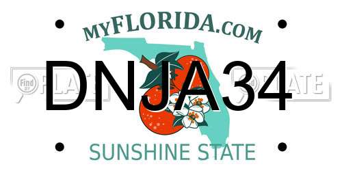 DNJA34 Florida License Plate