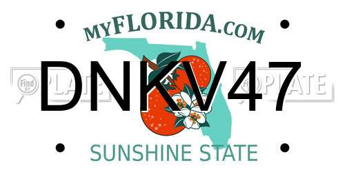 DNKV47 Florida License Plate