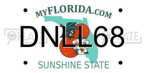 DNLL68 Florida License Plate