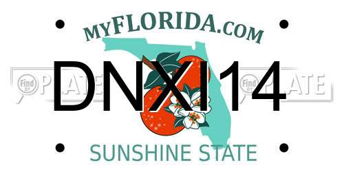 DNXI14 Florida License Plate