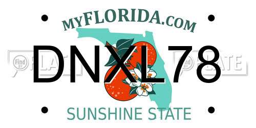 DNXL78 Florida License Plate
