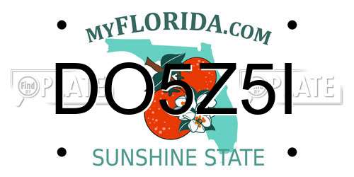 DO5Z5I Florida License Plate