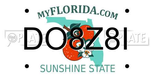 DO8Z8I Florida License Plate