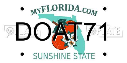 DOAT71 Florida License Plate