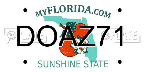 DOAZ71 Florida License Plate