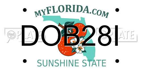 DOB28I Florida License Plate