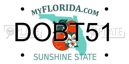 DOBT51 Florida License Plate