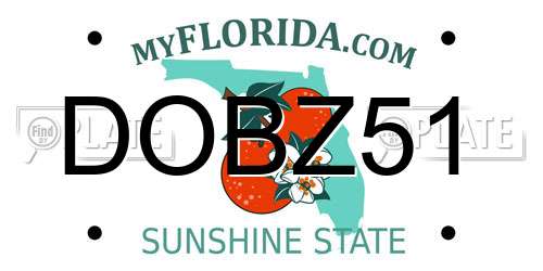 DOBZ51 Florida License Plate