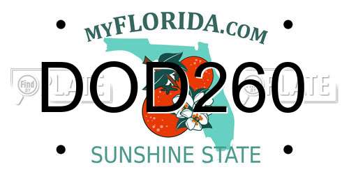 DOD260 Florida License Plate