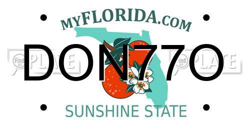 DON77O Florida License Plate