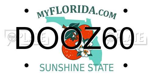 DOOZ60 Florida License Plate