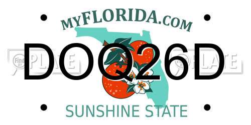 DOQ26D Florida License Plate