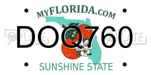 DOQ760 Florida License Plate