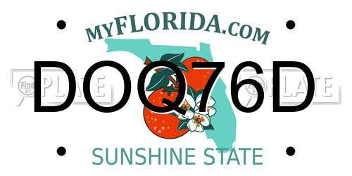 DOQ76D Florida License Plate