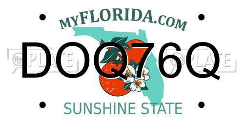 DOQ76Q Florida License Plate