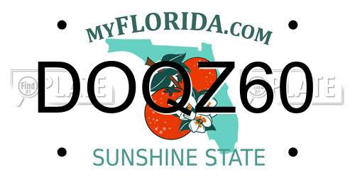 DOQZ60 Florida License Plate