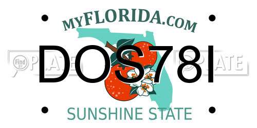 DOS78I Florida License Plate