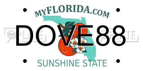 DOVE88 Florida License Plate
