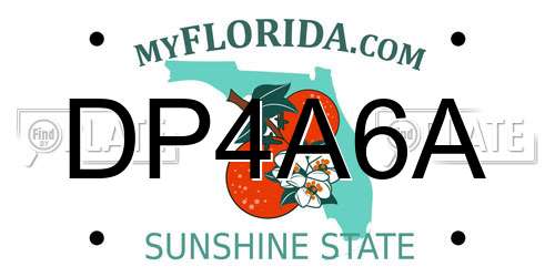 DP4A6A Florida License Plate