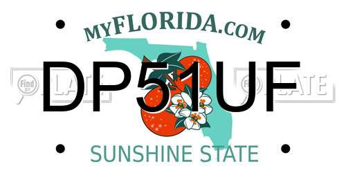 DP51UF Florida License Plate