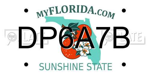 DP6A7B Florida License Plate