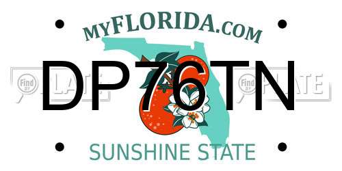 DP76TN Florida License Plate