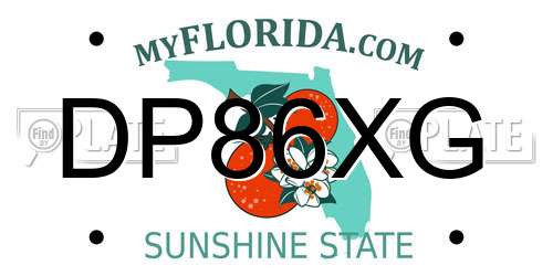 DP86XG Florida License Plate