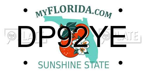 DP92YE Florida License Plate