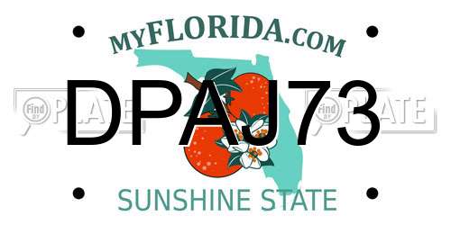 DPAJ73 Florida License Plate