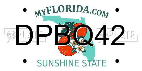 DPBQ42 Florida License Plate