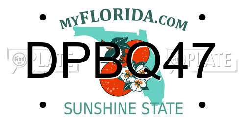DPBQ47 Florida License Plate