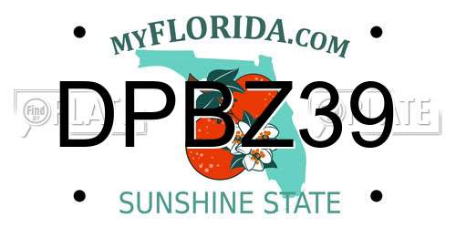 DPBZ39 Florida License Plate