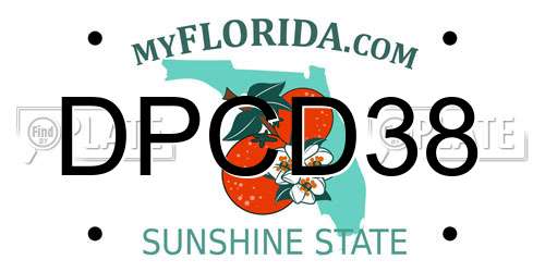 DPCD38 Florida License Plate