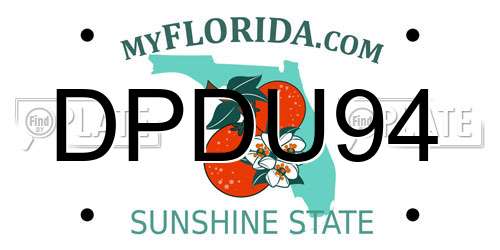 DPDU94 Florida License Plate