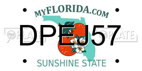 DPEJ57 Florida License Plate