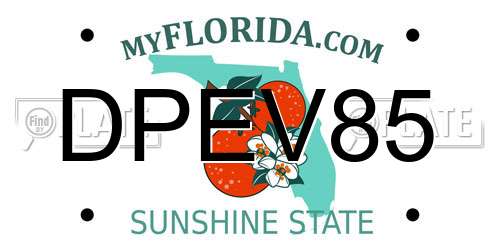 DPEV85 Florida License Plate