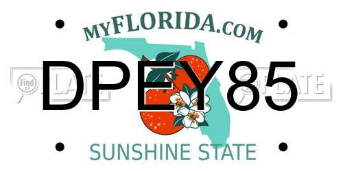 DPEY85 Florida License Plate