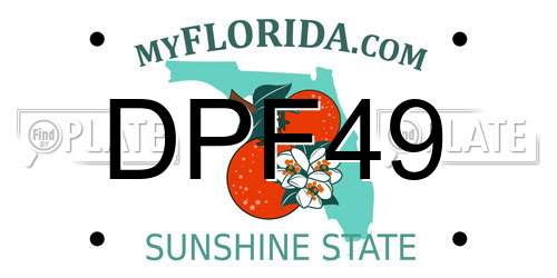 DPF49 Florida License Plate