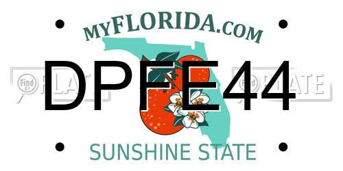 DPFE44 Florida License Plate