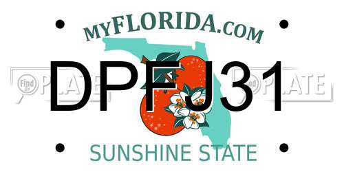 DPFJ31 Florida License Plate