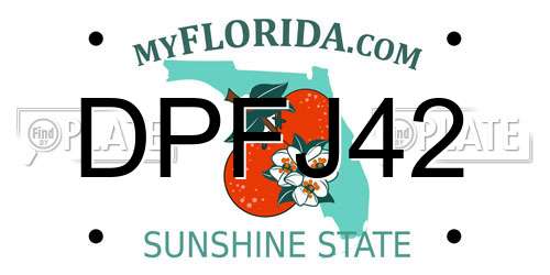 DPFJ42 Florida License Plate