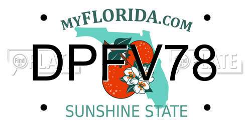 DPFV78 Florida License Plate