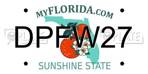 DPFW27 Florida License Plate