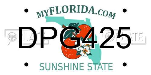 DPG425 Florida License Plate