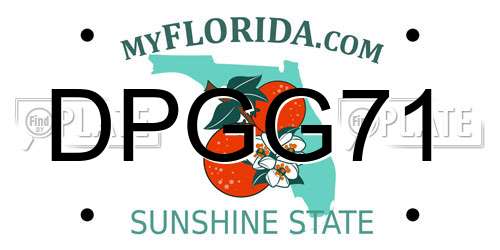 DPGG71 Florida License Plate