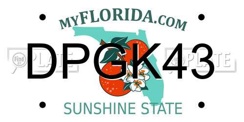 DPGK43 Florida License Plate