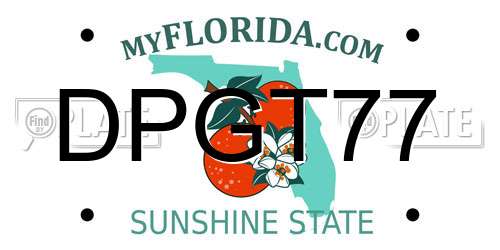 DPGT77 Florida License Plate
